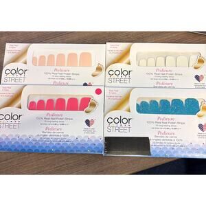 Color Street Nail Polish Strips - Pedicure Lot of 4 New